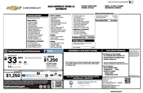 2020 Chevrolet Spark LS CVT