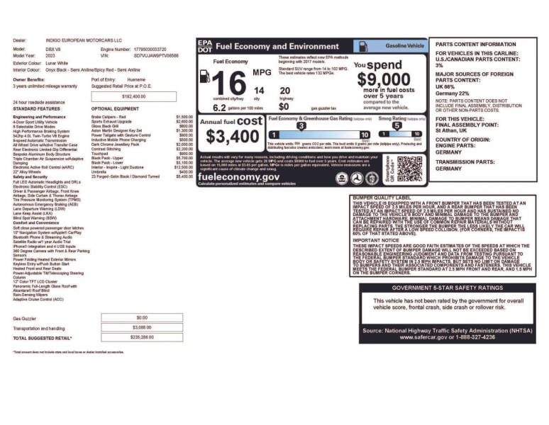 2023 Aston Martin DBX