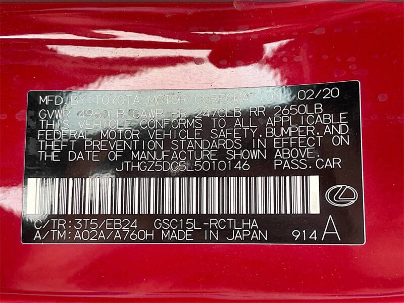 2020 Lexus RC 350 F SPORT