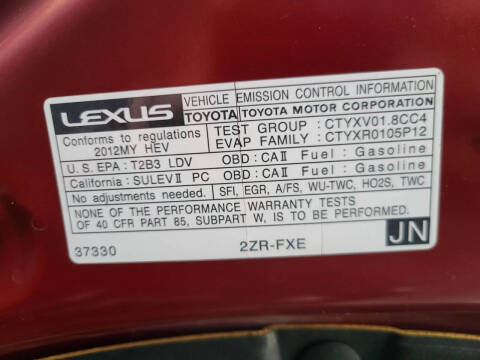 2012 Lexus CT 200h
