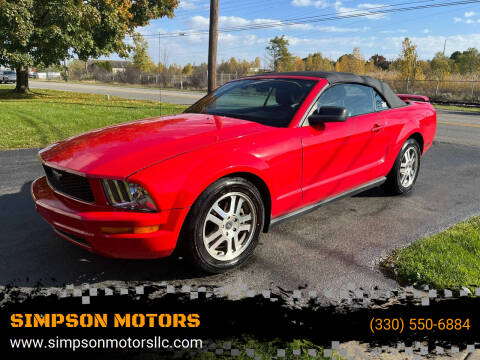 2005 Ford Mustang for sale at SIMPSON MOTORS in Youngstown OH