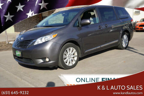 2013 Toyota Sienna for sale at K & L Auto Sales in Saint Paul MN