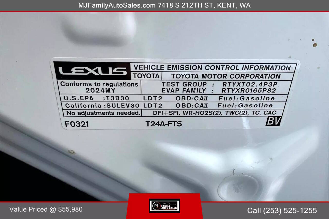 2024 Lexus RX 350 for sale at MJ FAMILY AUTO SALES in Kent, WA