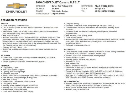 2016 Chevrolet Camaro LT