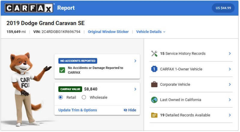2019 Dodge Grand Caravan SE