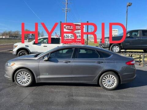 2014 Ford Fusion Hybrid for sale at MYLENBUSCH AUTO SOURCE in O'Fallon MO