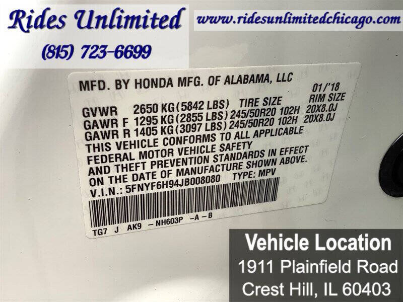 2018 Honda Pilot Touring