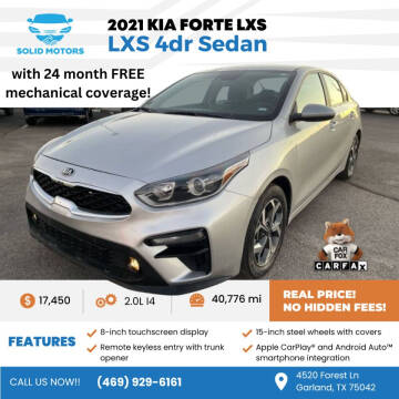 2021 Kia Forte for sale at SOLID MOTORS LLC in Garland TX