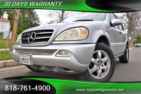 2002 Mercedes-Benz M-Class for sale at Prestige Auto Sports Inc in North Hollywood CA