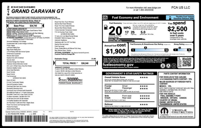 2019 Dodge Grand Caravan GT
