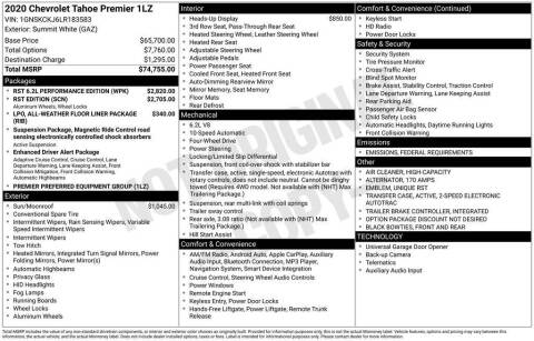 2020 Chevrolet Tahoe Premier