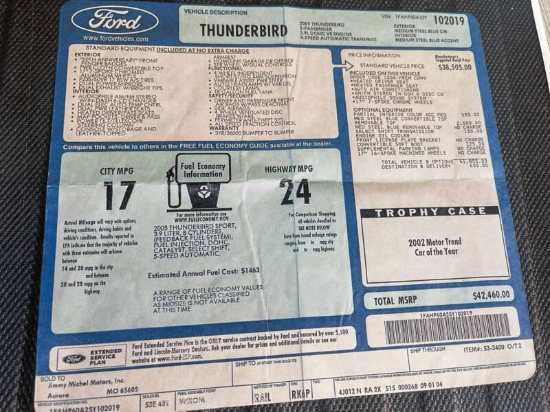 2005 Ford Thunderbird Deluxe