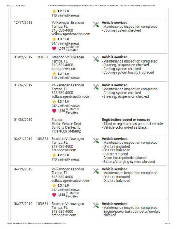 2004 Volkswagen Phaeton Premiere Edition W12