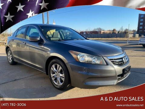 2011 Honda Accord for sale at A & D Auto Sales in Joplin MO