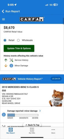 2010 Mercedes-Benz S-Class S 550