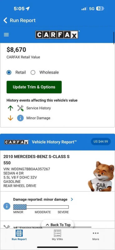 2010 Mercedes-Benz S-Class S 550