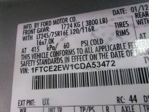 2012 Ford E-Series E-250