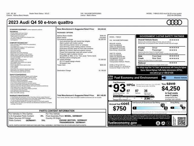 2023 Audi Q4 e-tron quattro Premium 50