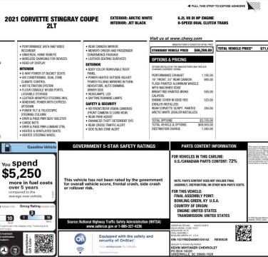 2021 Chevrolet Corvette Stingray