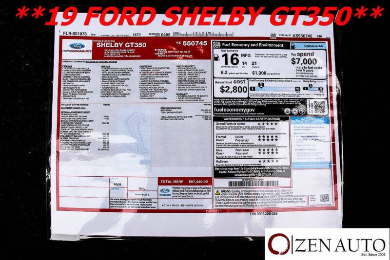 2019 Ford Mustang Shelby GT350