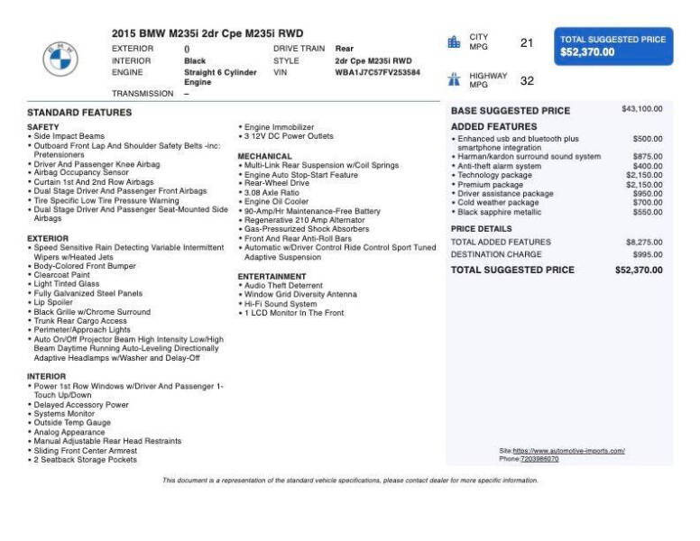 2015 BMW 2 Series M235i