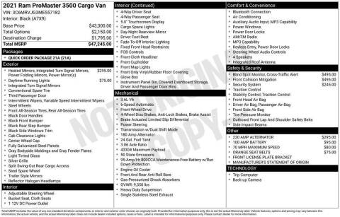 2021 RAM ProMaster 3500 159 WB