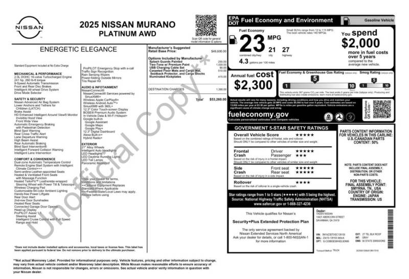 2025 Nissan Murano Platinum