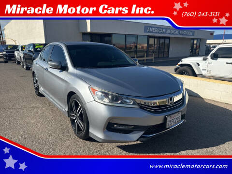 2016 Honda Accord for sale at Miracle Motor Cars Inc. in Victorville CA