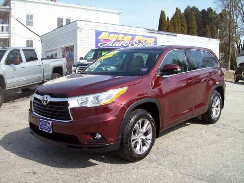 2014 Toyota Highlander for sale at Auto Pro Auto Sales in Lewiston ME