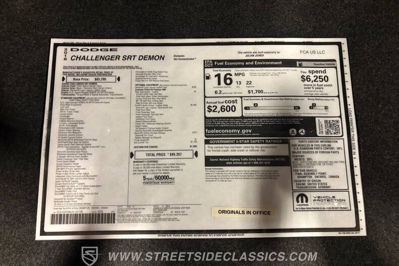 2018 Dodge Challenger SRT Demon