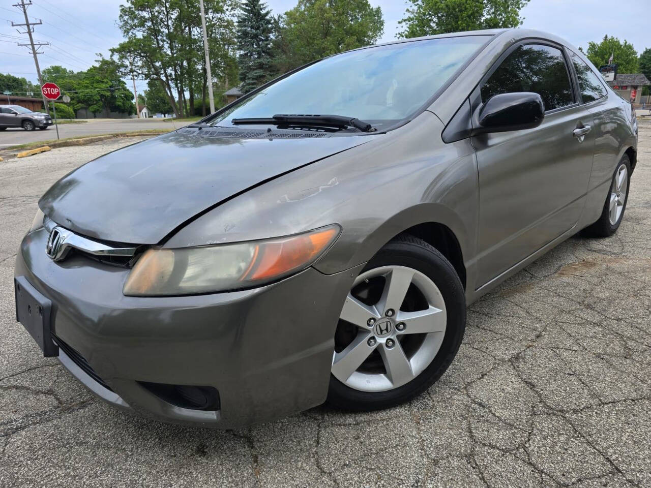 Gray 2008 Honda Civic EX EX 2dr Coupe 5A 1