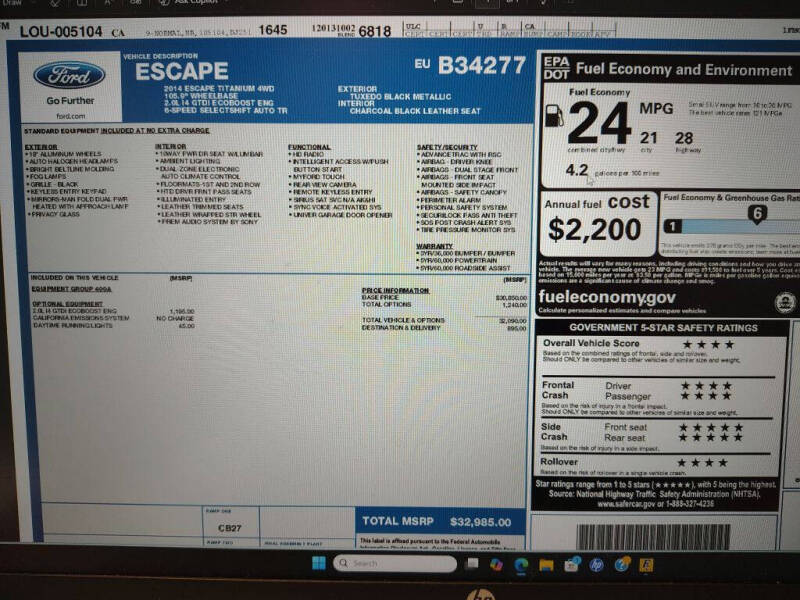 2014 Ford Escape Titanium