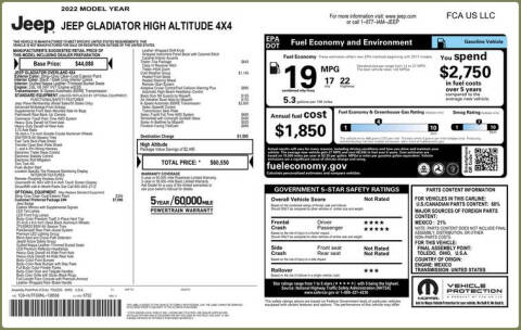 2022 Jeep Gladiator High Altitude