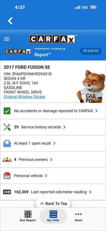 2017 Ford Fusion SE