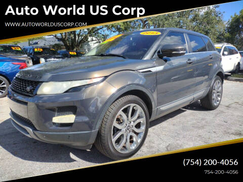 2013 Land Rover Range Rover Evoque for sale at Auto World US Corp in Plantation FL