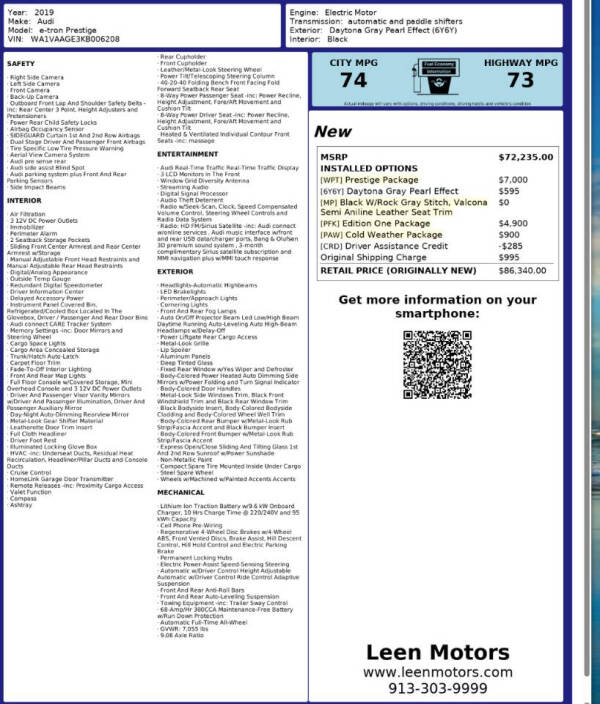 2019 Audi e-tron quattro Prestige