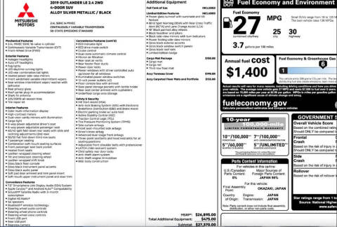 2019 Mitsubishi Outlander