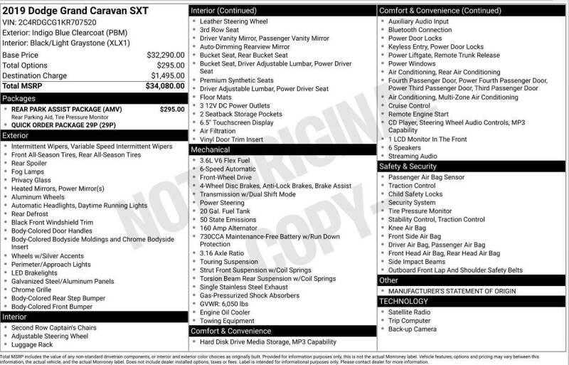 2019 Dodge Grand Caravan SXT