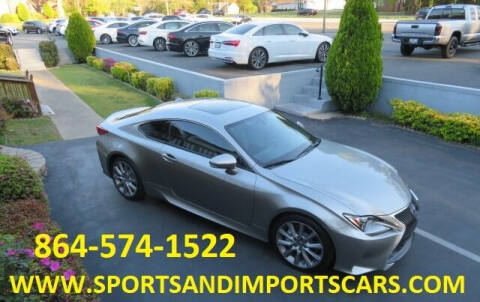 2015 Lexus RC 350 for sale at Sports & Imports INC in Spartanburg SC
