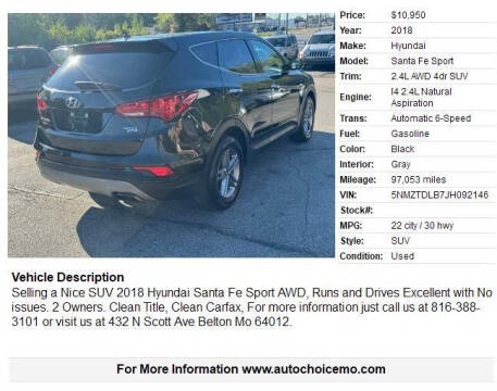 2018 Hyundai Santa Fe Sport 2.4L