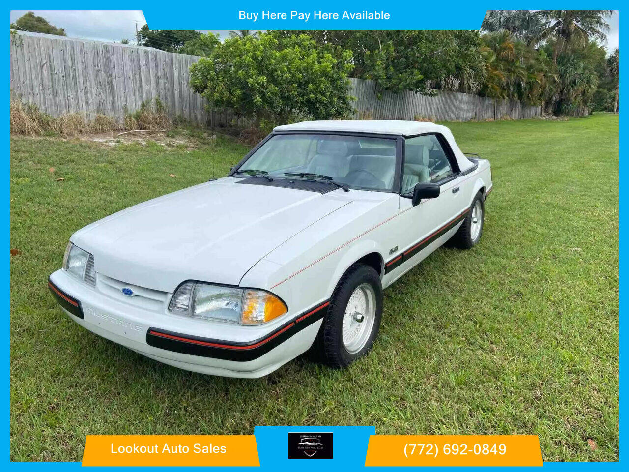 1989 Ford Mustang for sale at Lookout Auto Sales in Stuart, FL