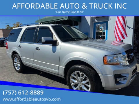 2017 Ford Expedition for sale at AFFORDABLE AUTO & TRUCK INC in Virginia Beach VA