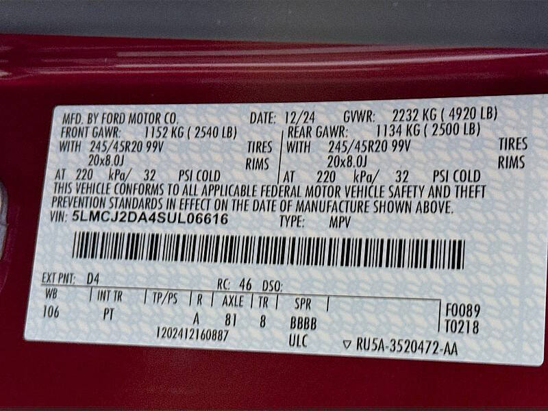 2025 Lincoln Corsair Reserve