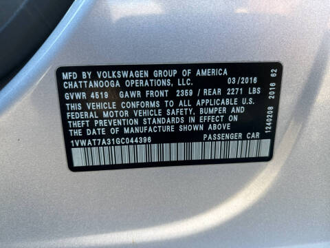 2016 Volkswagen Passat 1.8T R-Line