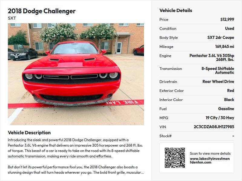 2018 Dodge Challenger SXT