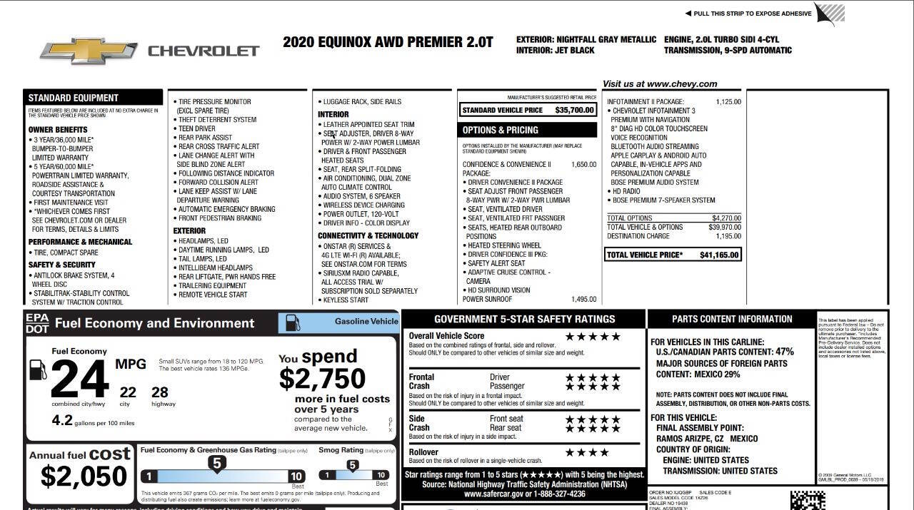 used 2020 Chevrolet Equinox car, priced at $19,999